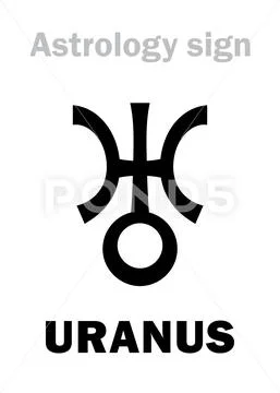 Astrology: planet URANUS Stock Illustration