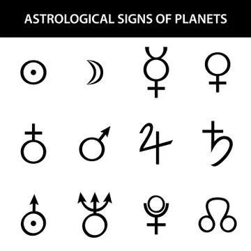Astrology signs of planets. Stock Illustration