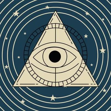 Astrology triangle with eye Illustrazione stock