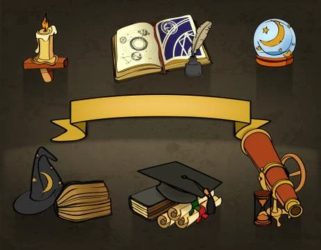 Astrology, vector set of doodles Illustrazione stock