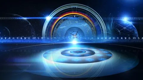 Astrology Virtual Studio round Illustrazione stock