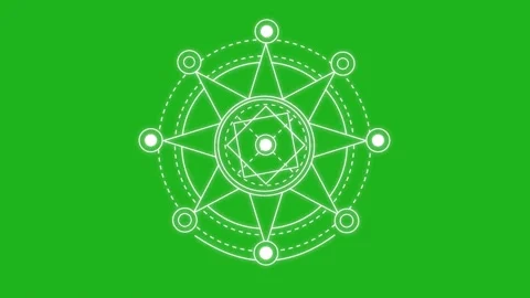 Astrology wheel motion graphics with green screen background Stock Footage 132884035