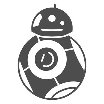 Astromechanical robot BB 8 solid icon, star wars concept, astromech droid vector Stock Illustration