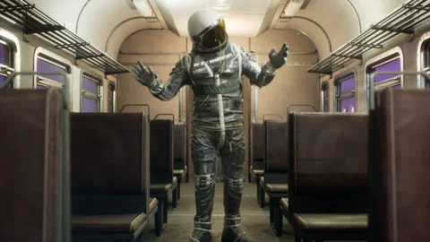 The astronaut is agrees, on an interstellar space train hurtling at superluminal Vidéo 169353069