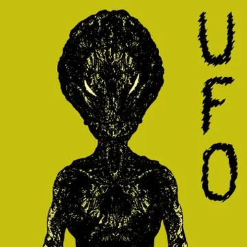 Astronaut alien with a big head. Vector illustration. Stock Illustration