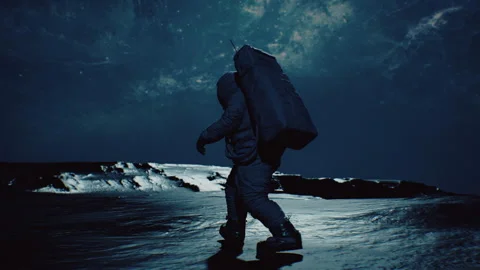 An Astronaut On Alien Planet Stock-Footage 240317969