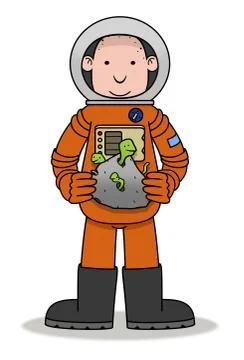 Astronaut &amp; Aliens Stock Illustration