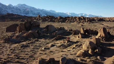 Astronaut Among Irregular Landscape Stock Footage 270397315