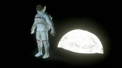 The astronaut and the moon Stockbeeldmateriaal 102202192