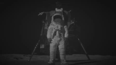 Astronaut Armstrong On The Moon Surface Stock Footage 289765408