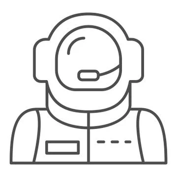 Astronaut avatar thin line icon. Spaceman vector illustration isolated on white Stock Illustration