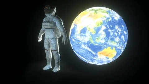 Astronaut on the background of planet earth Stock Footage 102215250