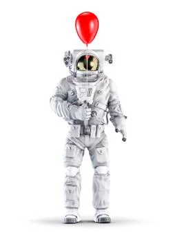 Astronaut with balloon Illustrazione stock