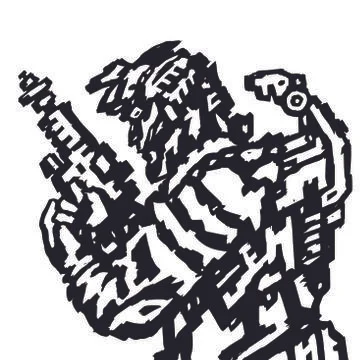 Astronaut with blaster in hands Stock Illustration