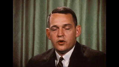 Astronaut C. Williams talks about adjustments during basic mission planning-1965 스톡 동영상 104334593