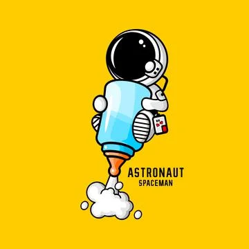 ASTRONAUT CARTOON FUN Stock Illustration