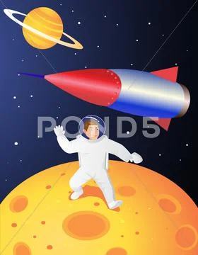 Astronaut cartoon Stock Illustration