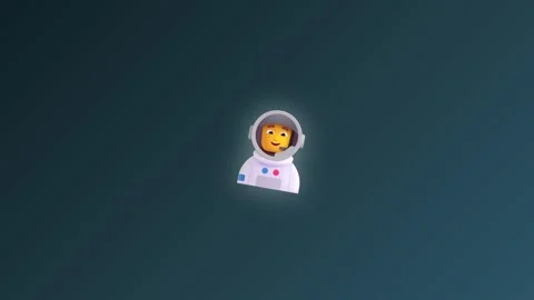 Astronaut character floating inside dark space background Stock-Footage 345174918