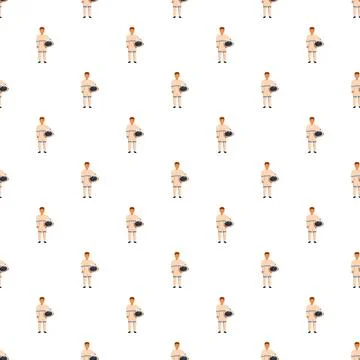 Astronaut character seamless pattern with uniform and helmet 스톡 일러스트