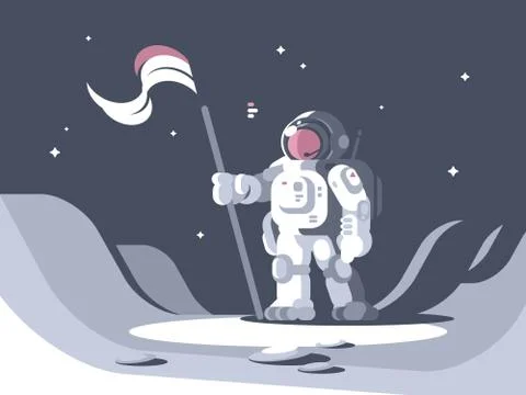 Astronaut character in spacesuit Stock Illustration