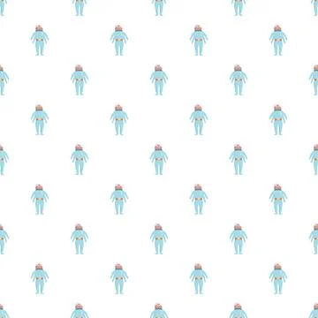 Astronaut characters forming a seamless outer space pattern Stockillustratie