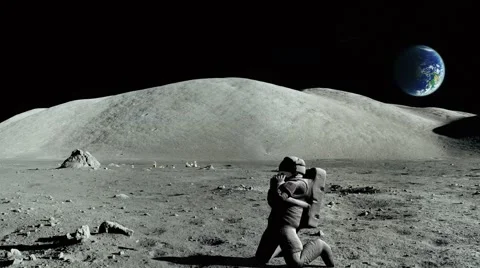 Astronaut choking on the moon Video stock 51564471