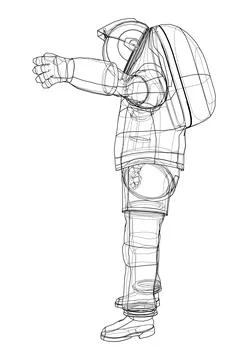 Astronaut concept. 3d illustration 스톡 일러스트