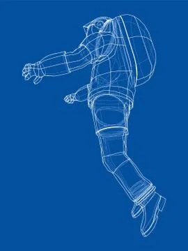 Astronaut concept. Vector rendering of 3d Stock Illustration