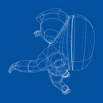 Astronaut concept. Vector rendering of 3d Stock-Illustration