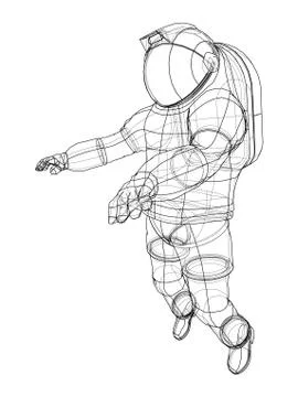 Astronaut concept. Vector rendering of 3d Stock Illustration