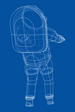 Astronaut concept. Vector rendering of 3d Stock Illustration