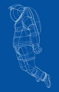 Astronaut concept. Vector rendering of 3d Stock Illustration