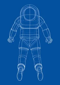 Astronaut concept. Vector rendering of 3d 库存插图