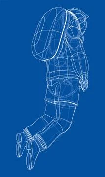 Astronaut concept. Vector rendering of 3d Illustrazione stock