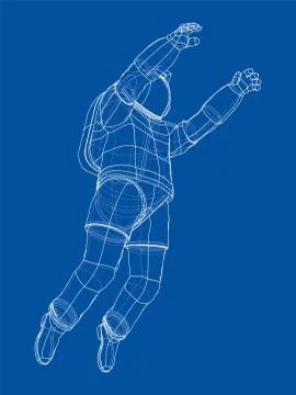 Astronaut concept. Vector rendering of 3d Stock Illustration