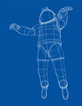 Astronaut concept. Vector rendering of 3d Ilustração Stock