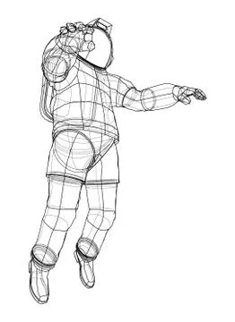 Astronaut concept. Vector rendering of 3d Illustrazione stock