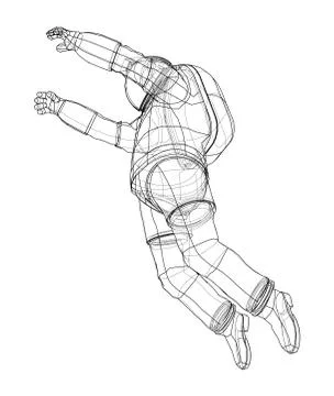 Astronaut concept. Vector rendering of 3d Illustrazione stock