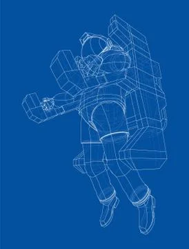 Astronaut concept. Vector rendering of 3d Stock Illustration