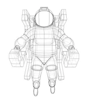Astronaut concept. Vector rendering of 3d Stock-Illustration