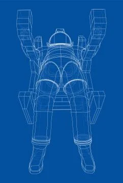 Astronaut concept. Vector rendering of 3d Stock Illustration