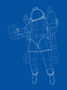 Astronaut concept. Vector rendering of 3d Stock Illustration