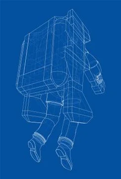 Astronaut concept. Vector rendering of 3d Stock Illustration