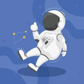 Astronaut with constellation Stock Illustration