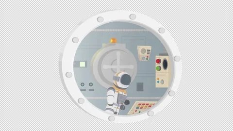 Astronaut controls a spacecraft. Animation of the control panel settings Stock Footage 170054428