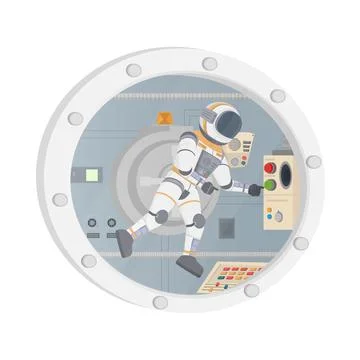 Astronaut controls a spacecraft イラスト素材
