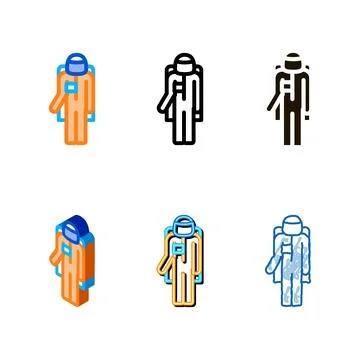 Astronaut cosmic suit range icon outline Stock Illustration