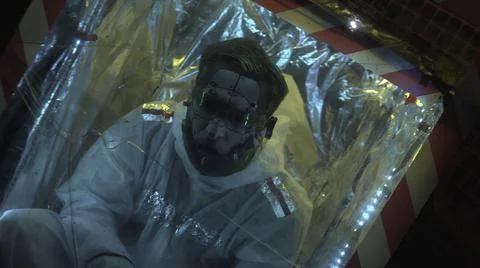 The astronaut is in a cryo capsule Stock Photos