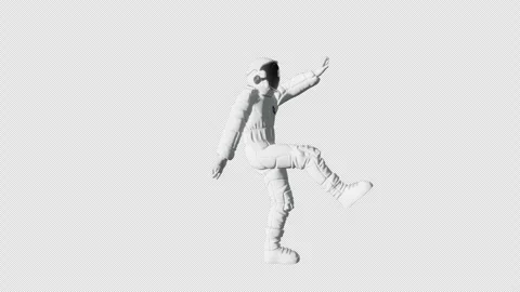 Astronaut Dance with Alpha Channel Stock Footage 246002058