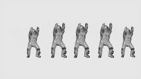 Astronaut dancing with Alpha Channel Stock Footage 277785185